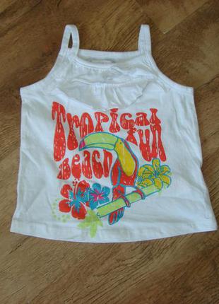 Белая маечка early days на 1,5-2 года, хлопок  , майка