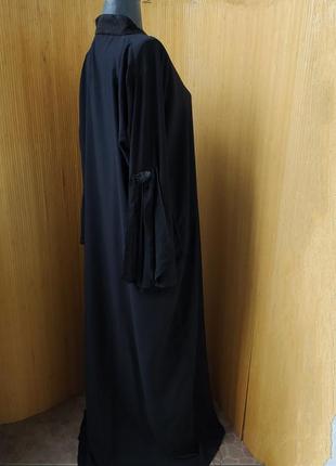 Длинное чёрное платье свободного кроя в восточном стиле/ абая / галабея3 фото