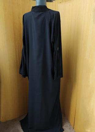 Длинное чёрное платье свободного кроя в восточном стиле/ абая / галабея4 фото