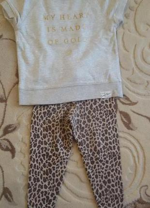 Красивый детский набор carters картерс лосины и футболка на девочку 2года