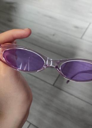 Узкие фиолетовые имиджевые очки y2k2 фото