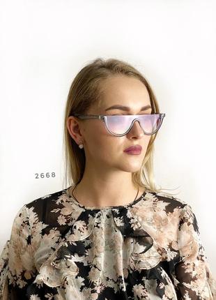 Модні фіолетові окуляри в сірій оправі к. 2668