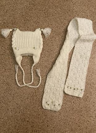 Вязаный набор, вязаная шапка, вязаный шарф