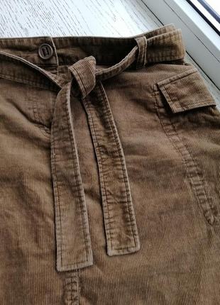 Коричневая, вельветовая юбка 5