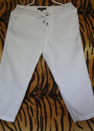 Бриджи белоснежные"atmosphere"р.10,55%лен,45%вискоза.