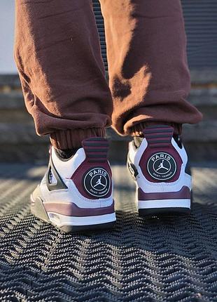 Шкіряні кросівки nike air jordan retro 4 pari stain germain . унісекс