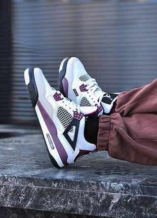 Шкіряні кросівки nike air jordan retro 4 pari stain germain . унісекс