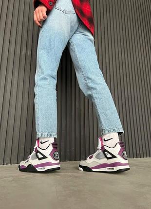 Шкіряні кросівки nike air jordan retro 4 pari stain germain . унісекс