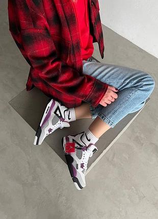 Шкіряні кросівки nike air jordan retro 4 pari stain germain . унісекс