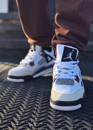 Шкіряні кросівки nike air jordan retro 4 pari stain germain . унісекс