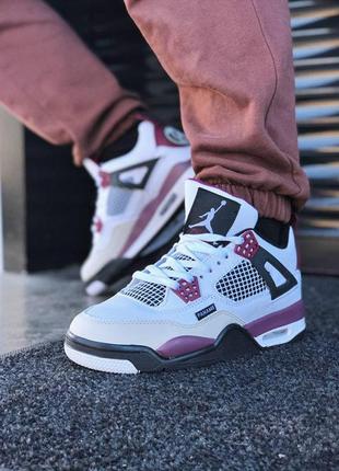 Шкіряні кросівки nike air jordan retro 4 pari stain germain . унісекс