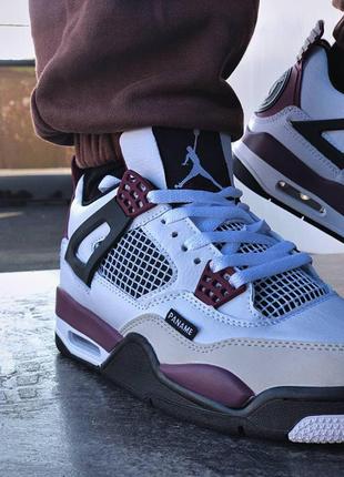 Шкіряні кросівки nike air jordan retro 4 pari stain germain . унісекс