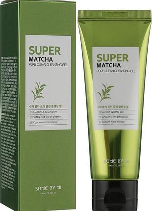 Гель для умывания с чаем матча some by mi super matcha pore clean cleansing gel, 100 мл