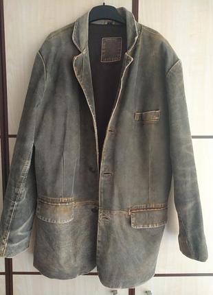 Куртка-пиджак кожаная винтажная