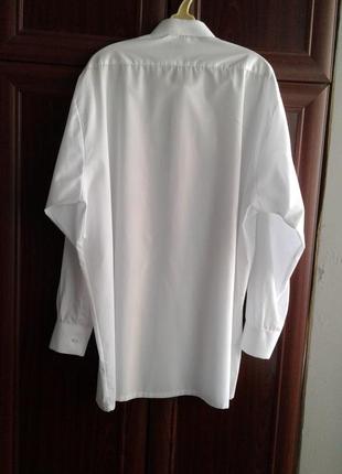 Брендовая белая мужская рубашка с длинным рукавом greenwoods menswear англия  батал2 фото
