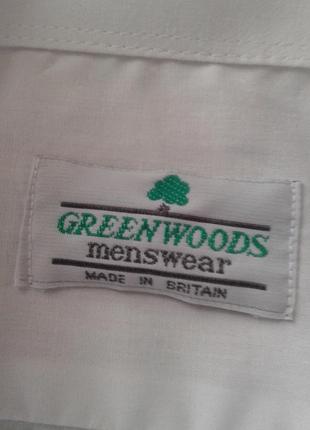 Брендовая белая мужская рубашка с длинным рукавом greenwoods menswear англия  батал6 фото