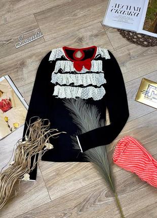 Miss selfridge крутій ефектний лонгслів з контрастним до язаним коміром