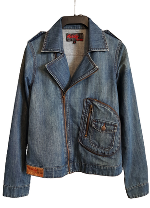 Стильна джинсова куртка-косуха