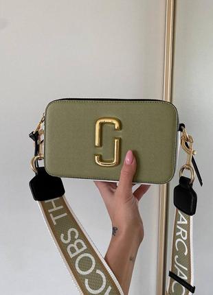 Marc jacobs snapshot olive/gold logo новинка жіноча оливкова сумочка хакі марк джейкобс тренд жіноча сумка хакі оливка