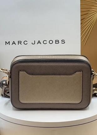 Marc jacobs snapshot gold / silver logo новинка женская серебристая стильная сумка марк джейкобс срібна сумочка тренд4 фото