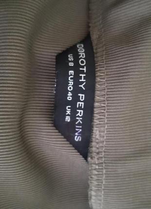 Трикотажная юбка минди в рубчик на молнии с кольцом6 фото