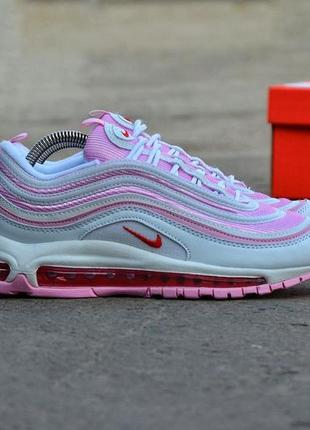 Nike air max 97 pink white reflective жіночі кросівки найк аір макс 97 рефлективні7 фото
