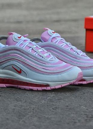 Nike air max 97 pink white reflective женские кроссовки найк аир макс 97 рефлективные3 фото