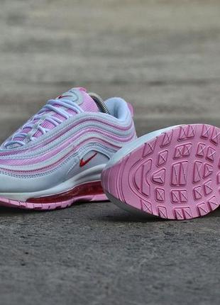 Nike air max 97 pink white reflective женские кроссовки найк аир макс 97 рефлективные5 фото