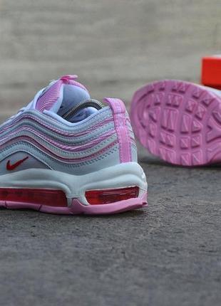 Nike air max 97 pink white reflective жіночі кросівки найк аір макс 97 рефлективні4 фото