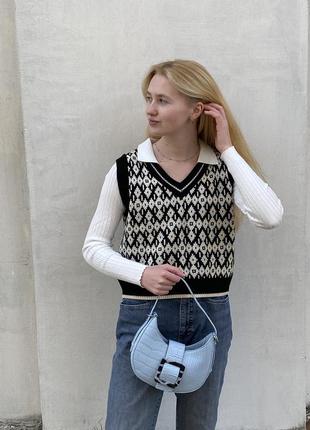 Жилетка|безрукавка с узором