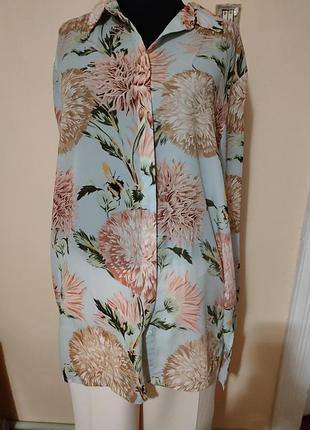Сорочка жіноча стильна квітковий принт