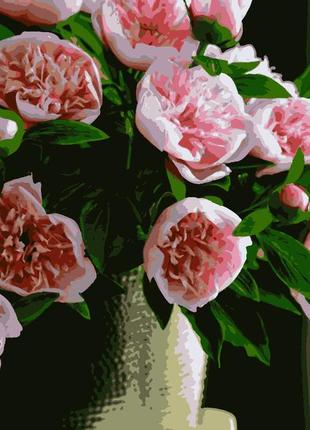 Картина по номерам "розовые пионы" 50*60 см, набор для творчества, artmo, украина