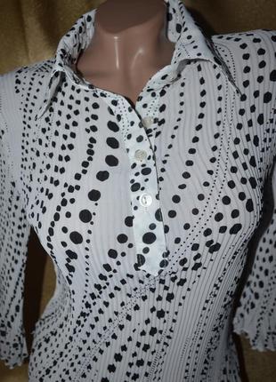 Стильное легкое молодежное белое платьице в черный горошек , ткань микрогофре2 фото