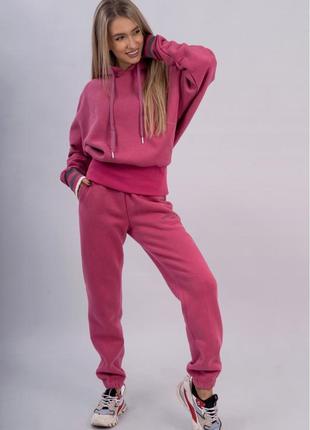 Теплий спортивний костюм жіночий freever wf 5610 рожевий