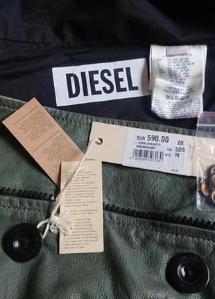 Брендова фірмова шкіряна куртка diesel,оригінал,нова з бірками,розмір м.8 фото