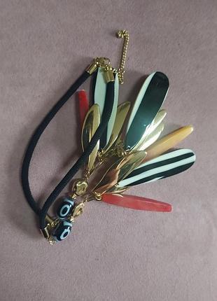 Бусы текстиль, пластик 2