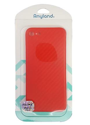Чохол anyland carbon ultra thin для apple iphone 7/8/se red 2