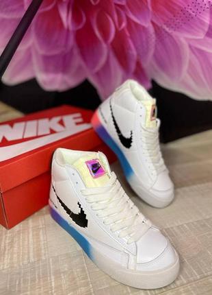 Nike blazer mid game женские демисезонные кроссовки блейзер тренд распродажа скидка жіночі білі модні кросівки демі весна літо осінь знижка8 фото