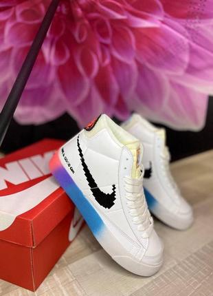 Nike blazer mid game женские демисезонные кроссовки блейзер тренд распродажа скидка жіночі білі модні кросівки демі весна літо осінь знижка7 фото