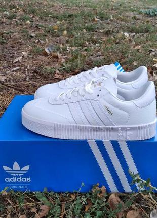 Кроссовки adidas samba triple white