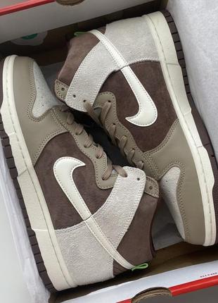 Крссовки nike dunk high light chocolate  dh5348-1007 фото