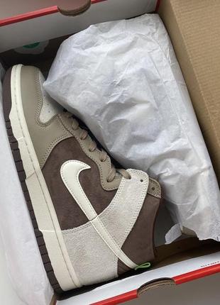 Крссовки nike dunk high light chocolate  dh5348-1008 фото