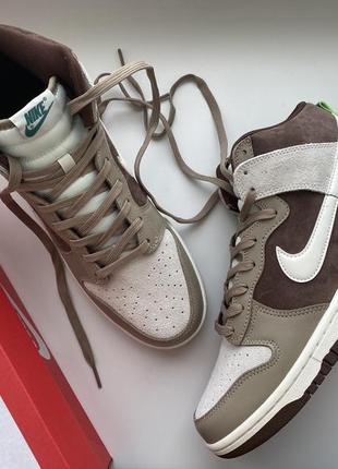 Крссовки nike dunk high light chocolate  dh5348-100 5