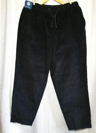 100% коттон. жіночі чорні вельветові джинси,брюки,штани на резинці, джогери.великий розмір,батал.