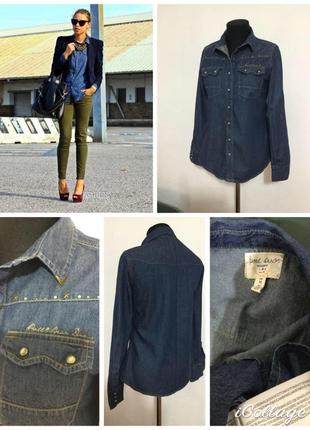 Фірмова натуральна базова сорочка джинсова сорочка з заклепками супер якість!