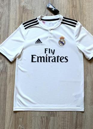 Подростковая футбольная футболка джерси adidas real madrid home football shirt 2018