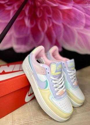 Nike air force 1 shadow женские кроссовки найк форс пастельные демисезонные весна літо осінь жіночі кольорові кросівки тренд2 фото