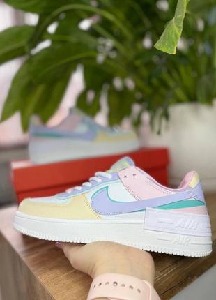 Nike air force 1 shadow женские кроссовки найк форс пастельные демисезонные весна літо осінь жіночі кольорові кросівки тренд4 фото