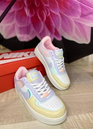 Nike air force 1 shadow женские кроссовки найк форс пастельные демисезонные весна літо осінь жіночі кольорові кросівки тренд8 фото