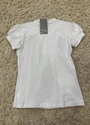 Нарядная футболка matilda с кружевом и брошкой на девочку 9-10лет турція4 фото